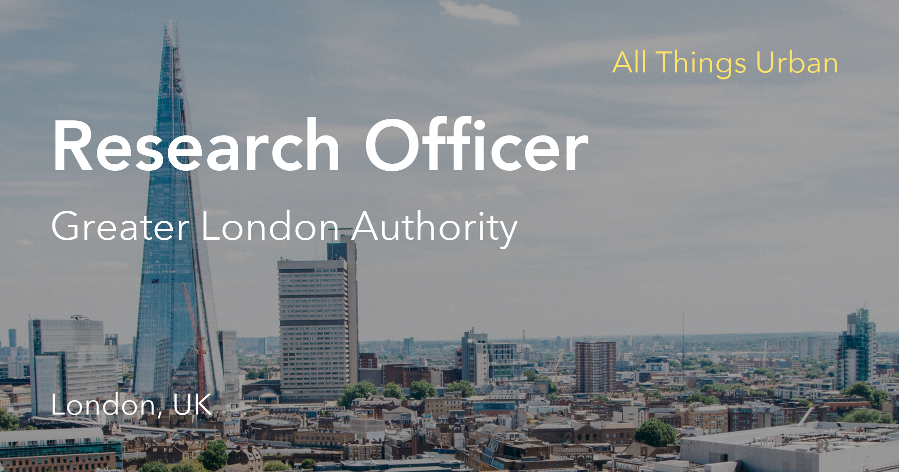 urban research jobs london