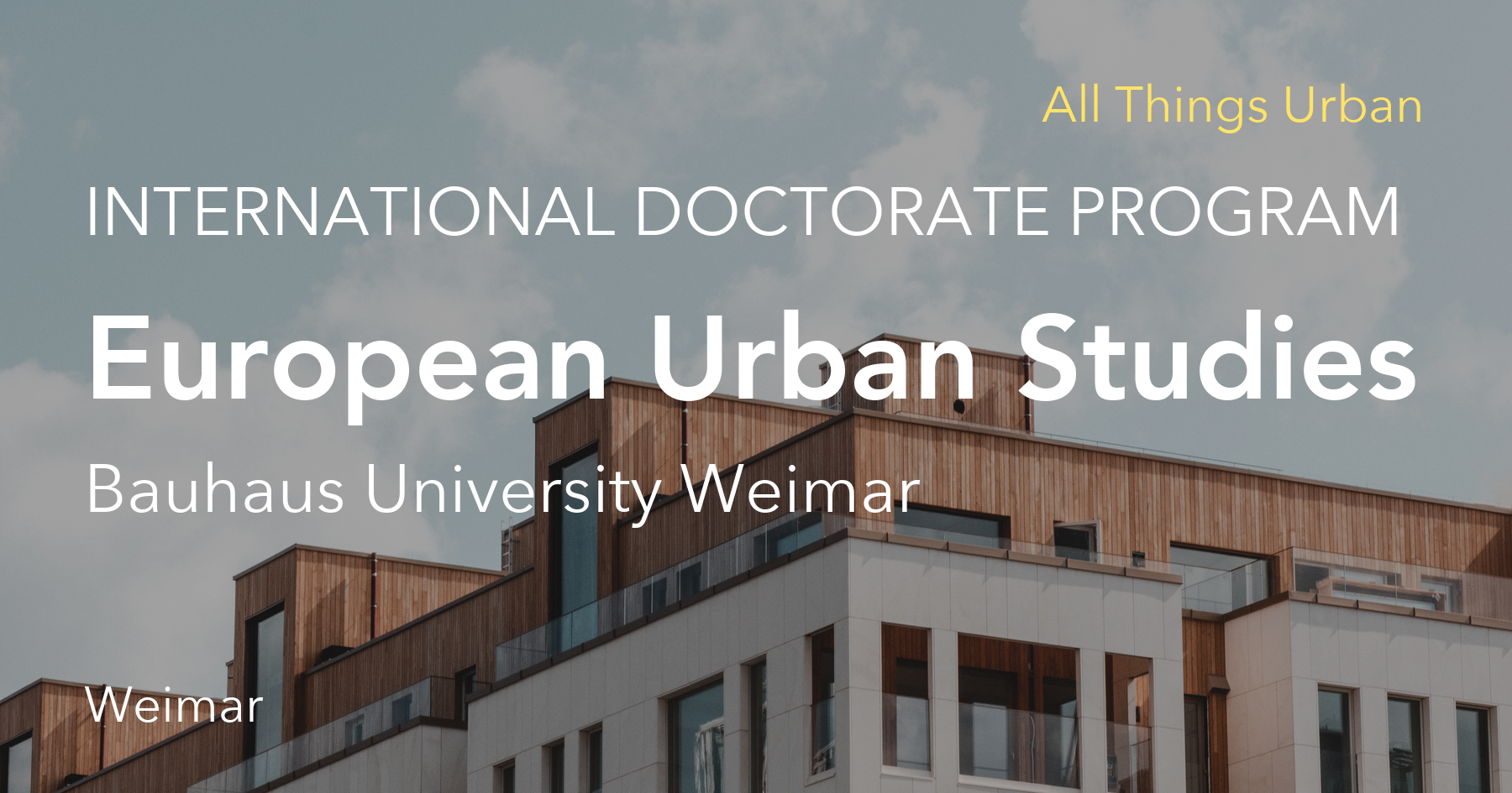 phd urban studies europe